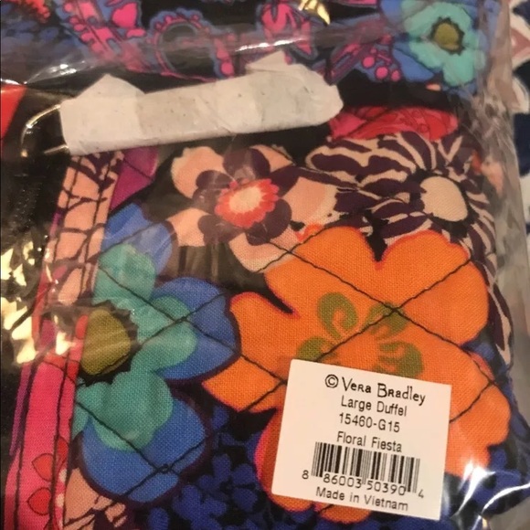 Vera Bradley Large Duffel Travel Bag Floral Fiesta - Picture 5 of 7